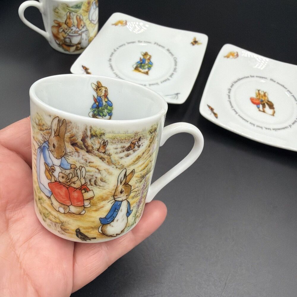 2010 Peter Rabbit Tea Party Set for Two Beatrix Potter. Made/England. Good Cond. - Picture 6 of 16